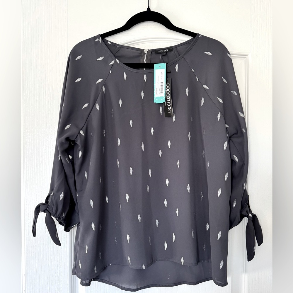 Papermoon Women’s Tie 3/4 Sleeve Blouse. Never worn. Brand new with tags.